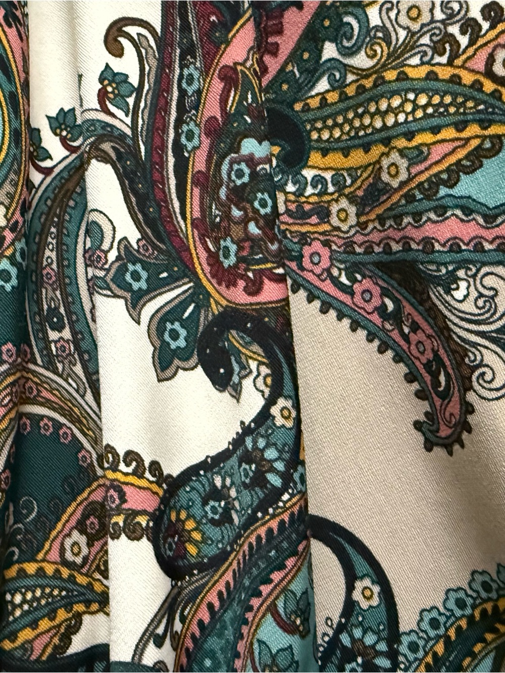 Paisley V-Neck Maxi Dress in Blue and Brown - Picture 3 of 12
